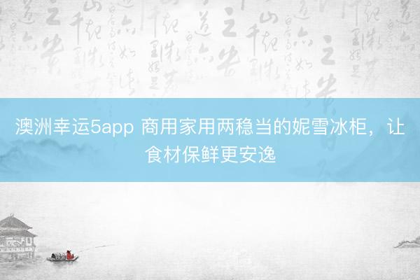 澳洲幸运5app 商用家用两稳当的妮雪冰柜，让食材保鲜更安逸