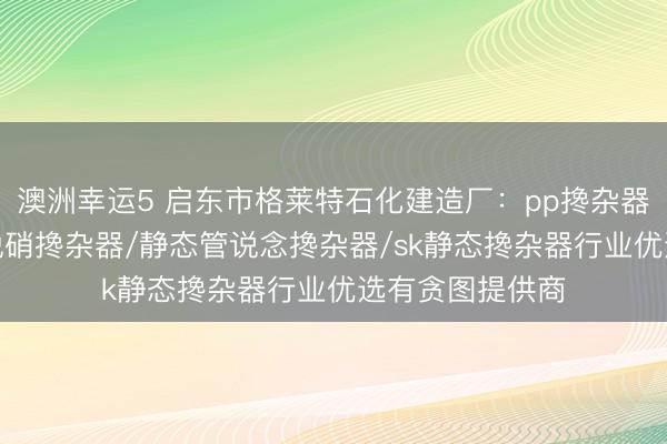 澳洲幸运5 启东市格莱特石化建造厂:pp搀杂器/挥发搀杂器/脱硝搀杂器/静态管说念搀杂器/sk静态搀杂器行业优选有贪图提供商
