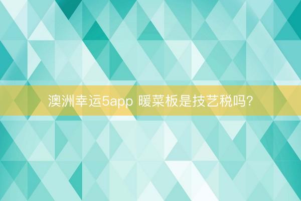 澳洲幸运5app 暖菜板是技艺税吗?