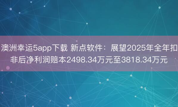 澳洲幸运5app下载 新点软件:展望2025年全年扣非后净利润赔本2498.34万元至3818.34万元