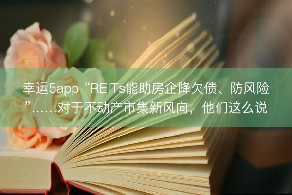 幸运5app “REITs能助房企降欠债、防风险”……对于不动产市集新风向,他们这么说
