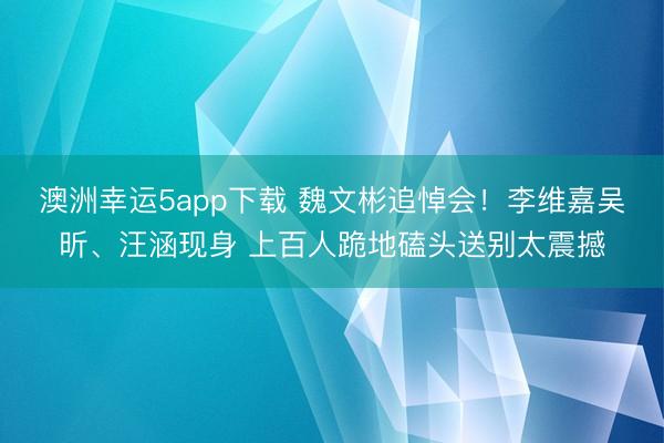 澳洲幸运5app下载 魏文彬追悼会!李维嘉吴昕、汪涵现身 上百人跪地磕头送别太震撼
