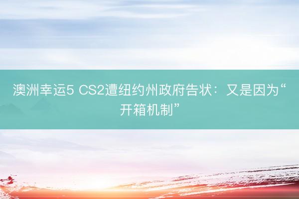 澳洲幸运5 CS2遭纽约州政府告状:又是因为“开箱机制”