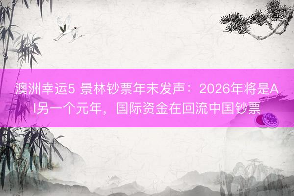 澳洲幸运5 景林钞票年末发声：2026年将是AI另一个元年，国际资金在回流中国钞票