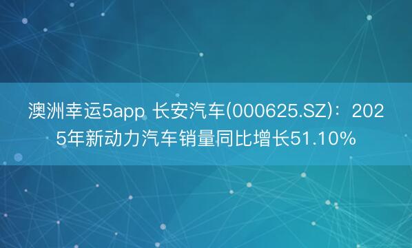 澳洲幸运5app 长安汽车(000625.SZ):2025年新动力汽车销量同比增长51.10%