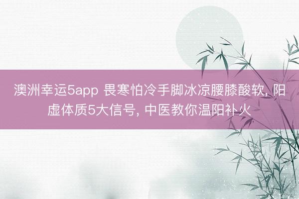 澳洲幸运5app 畏寒怕冷手脚冰凉腰膝酸软， 阳虚体质5大信号， 中医教你温阳补火
